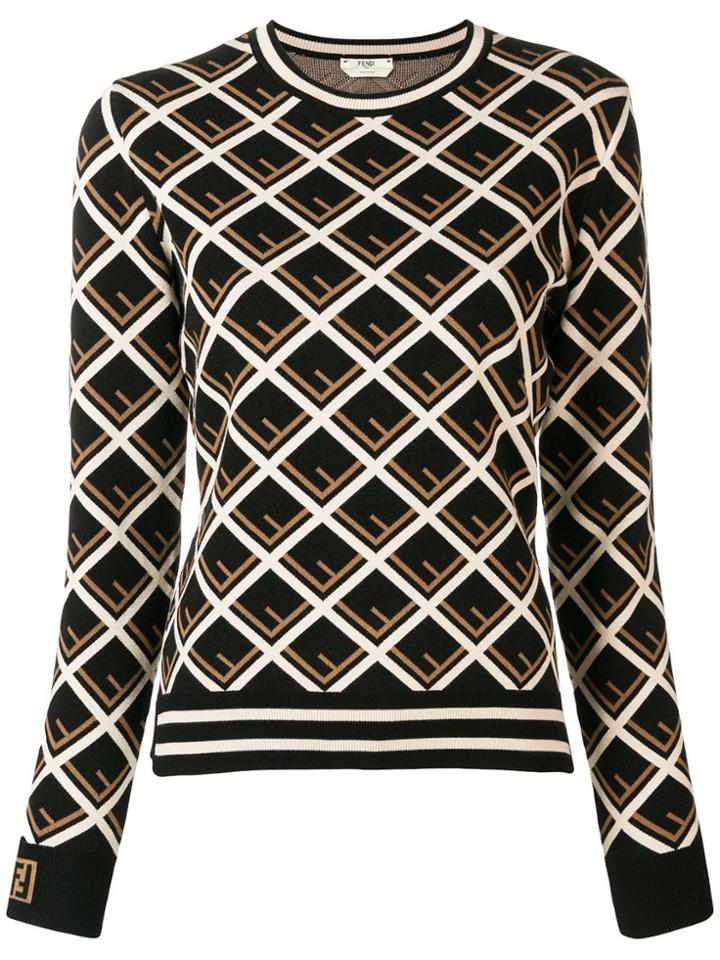 Fendi Geometric Logo Motif - Black
