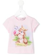 Monnalisa - Print T-shirt - Kids - Cotton/spandex/elastane - 6 Mth, Infant Girl's, Pink/purple
