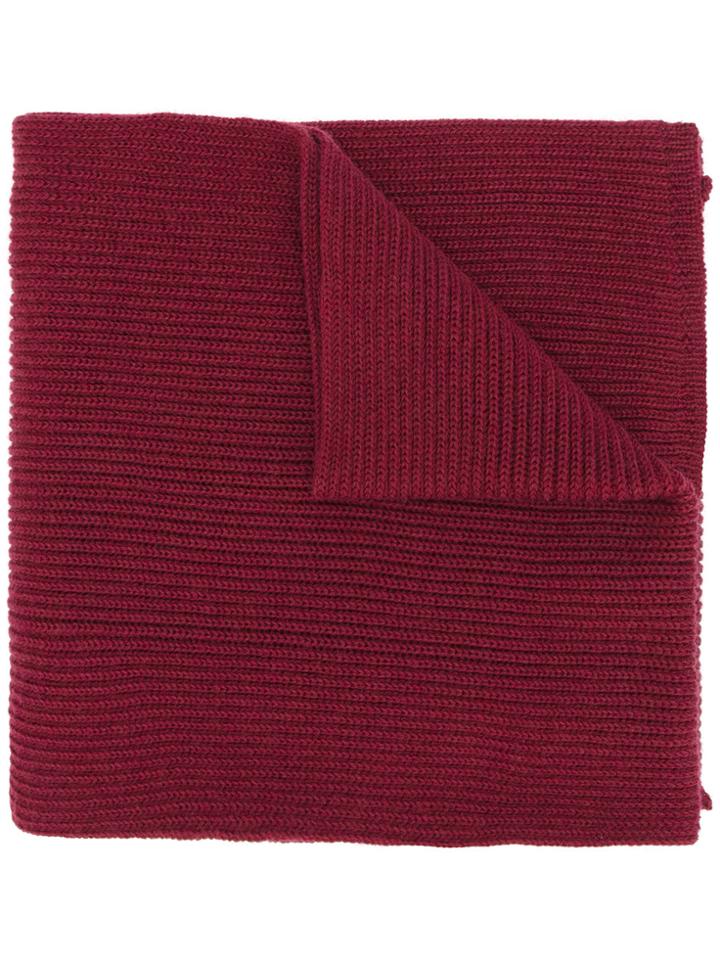 Canali Ribbed Knit Scarf - Pink & Purple