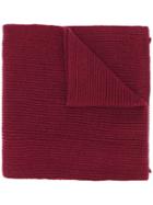 Canali Ribbed Knit Scarf - Pink & Purple