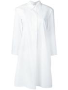 Veronique Leroy Cropped Sleeve Shirt Dress, Women's, Size: 36, White, Cotton