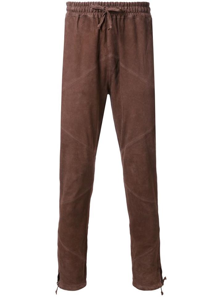 Marea Erre Drawstring Tapered Trousers, Men's, Size: Medium, Brown, Goat Skin