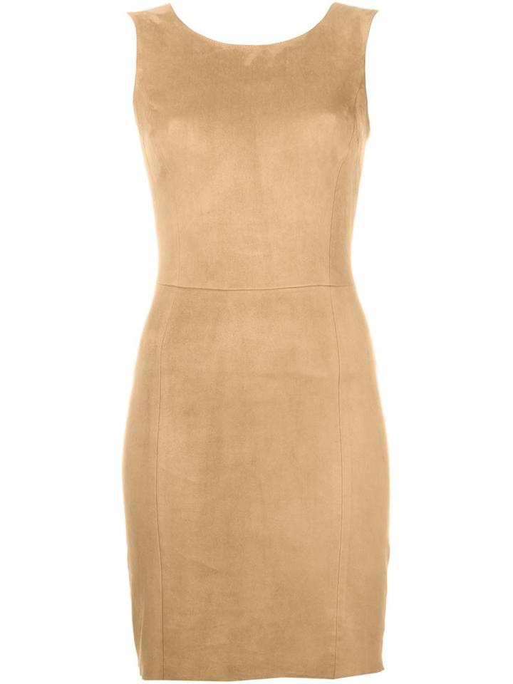 Drome Fitted Midi Dress, Women's, Size: Xl, Nude/neutrals, Leather