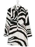 Roberto Cavalli Kids Teen Zebra Print Shirt Dress - Black