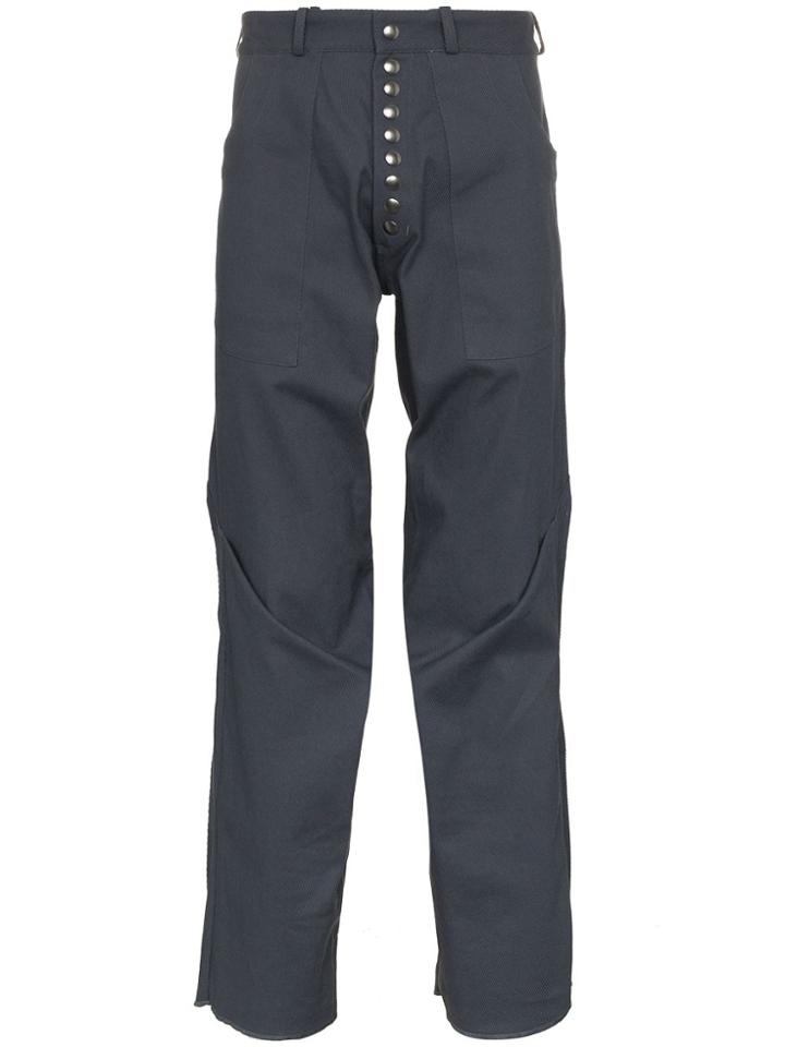 Kiko Kostadinov Triple Dart Reversible Cotton Blend Trousers - Grey