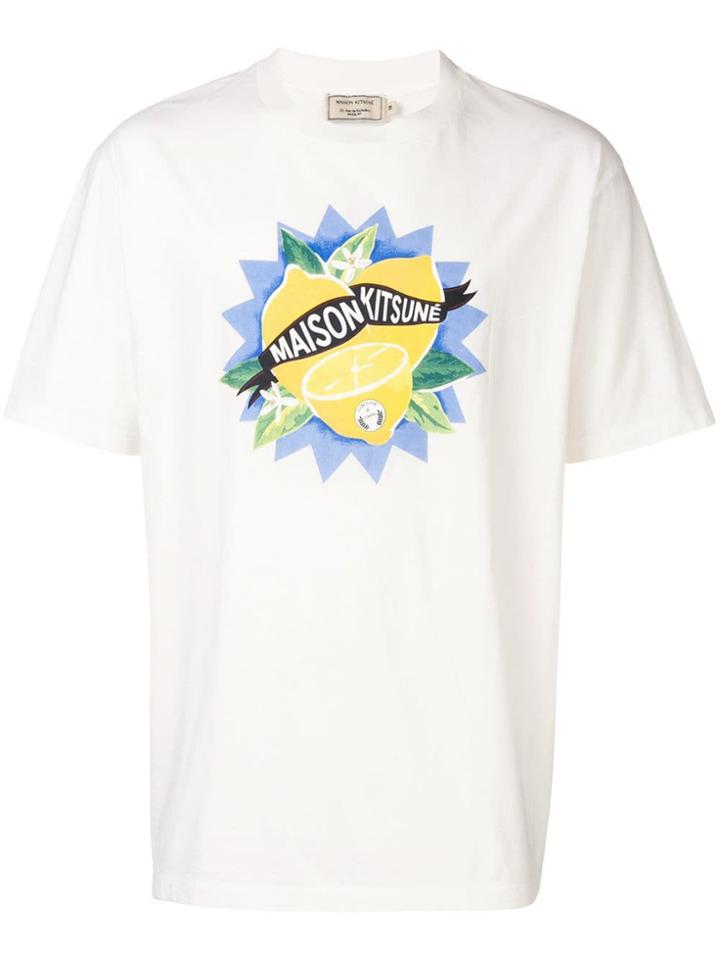 Maison Kitsuné Lemon Print T-shirt - White