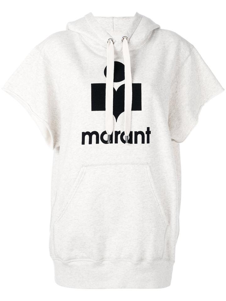 Isabel Marant Étoile - Marant Logo Print Hoodie - Women - Cotton/polyamide/polyester - 36, Nude/neutrals, Cotton/polyamide/polyester