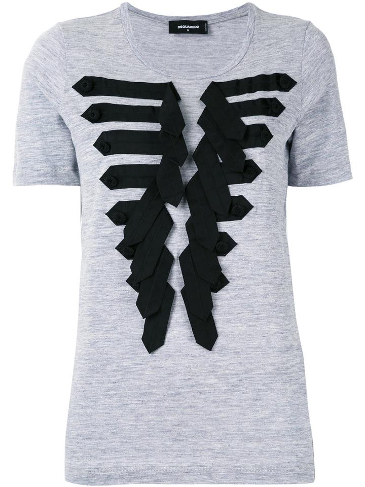 Dsquared2 - Military Frogging Detail T-shirt - Women - Cotton/viscose - S, Grey, Cotton/viscose