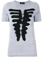 Dsquared2 - Military Frogging Detail T-shirt - Women - Cotton/viscose - S, Grey, Cotton/viscose