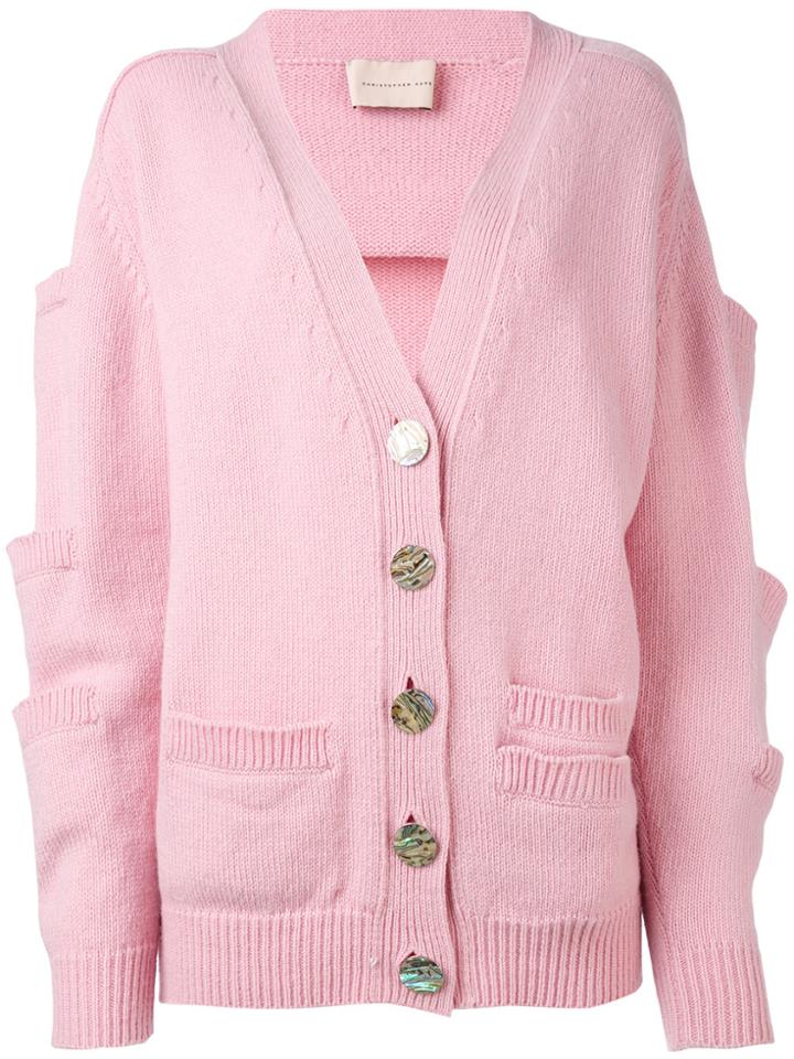 Christopher Kane Stacked Pocket Cardigan - Pink & Purple