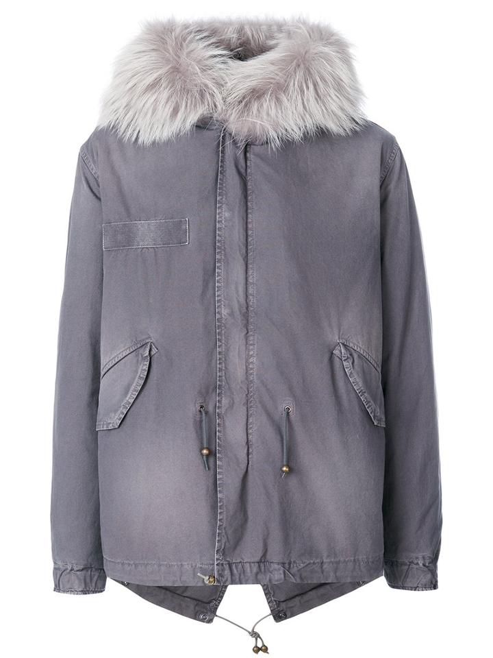 Mr & Mrs Italy - Lined Hooded Coat - Men - Cotton/fox Fur/lamb Skin/racoon Fur - M, Grey, Cotton/fox Fur/lamb Skin/racoon Fur