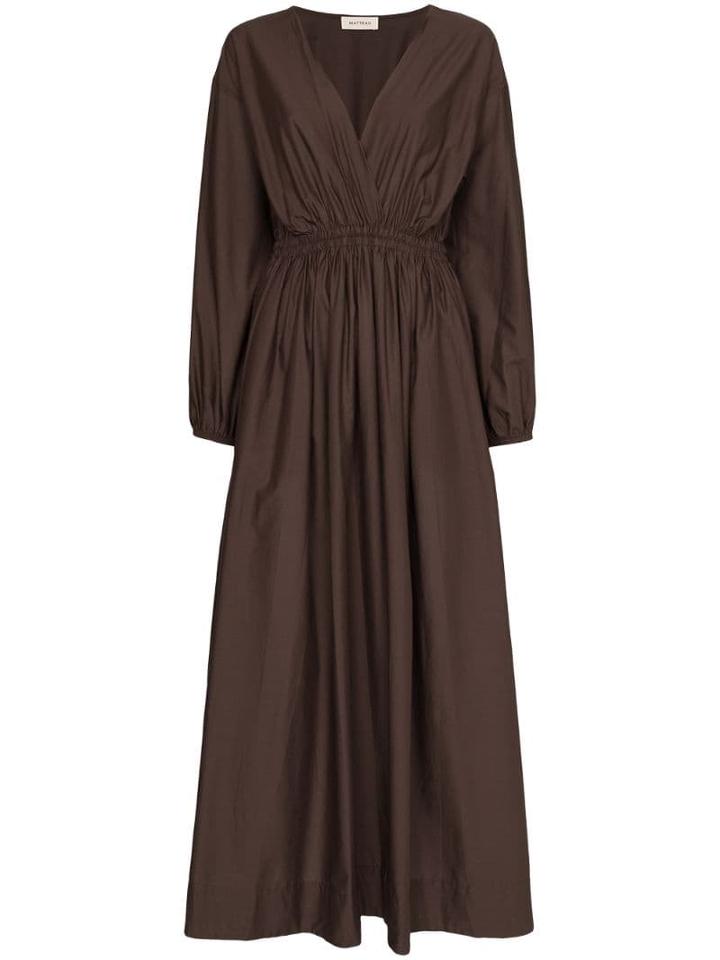 Matteau Wrap-front Maxi Dress - Brown