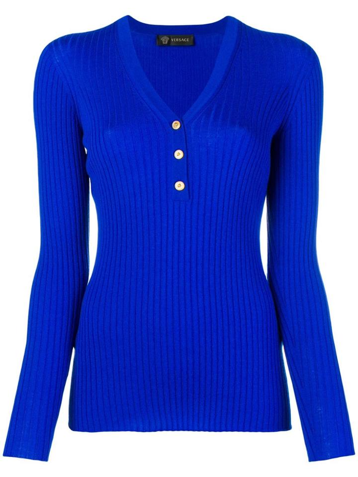 Versace Fitted Sweater - Blue
