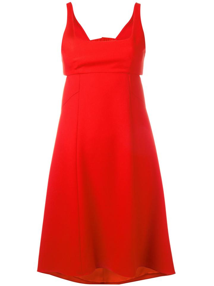 T By Alexander Wang - Square-neck Dress - Women - Polyester - 4, Women's, Red, Polyester
