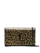 Saint Laurent Kate Metallic Leopard-print Shoulder Bag - Gold