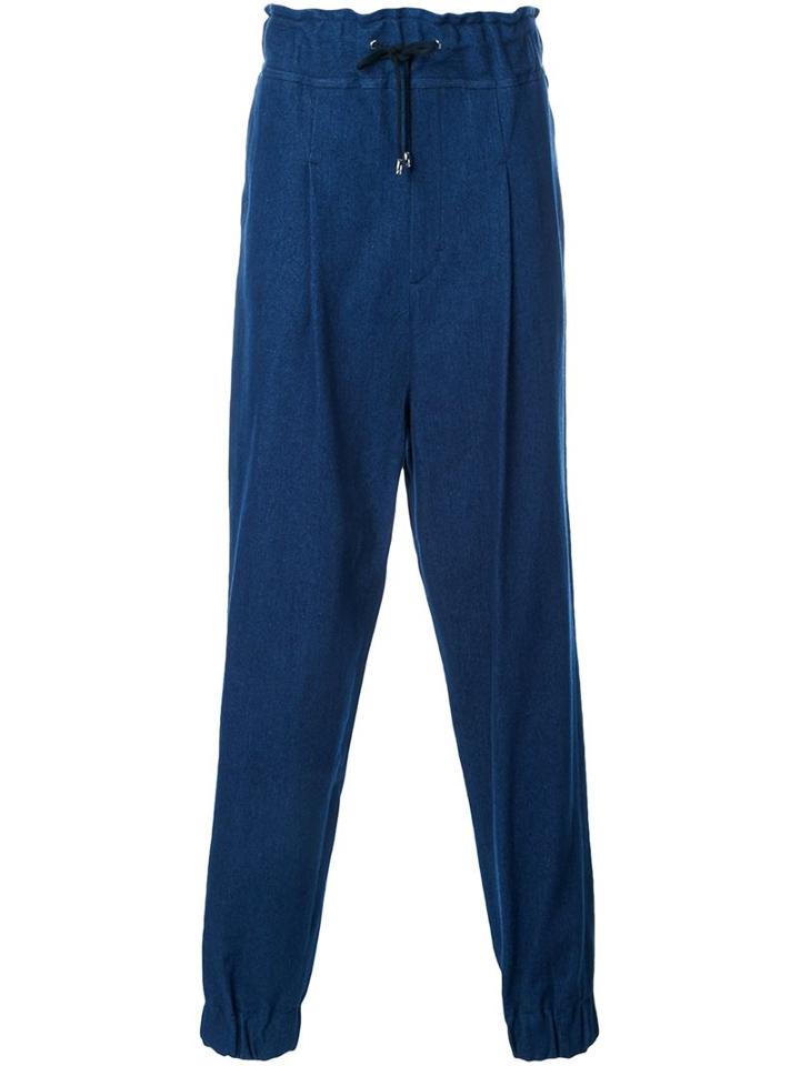 Icosae Oversized Jogging Jeans, Men's, Size: Large, Blue, Cotton