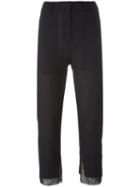 Ann Demeulemeester Cropped Slim-fit Trousers, Women's, Size: 40, Black, Virgin Wool/linen/flax/cotton/rayon