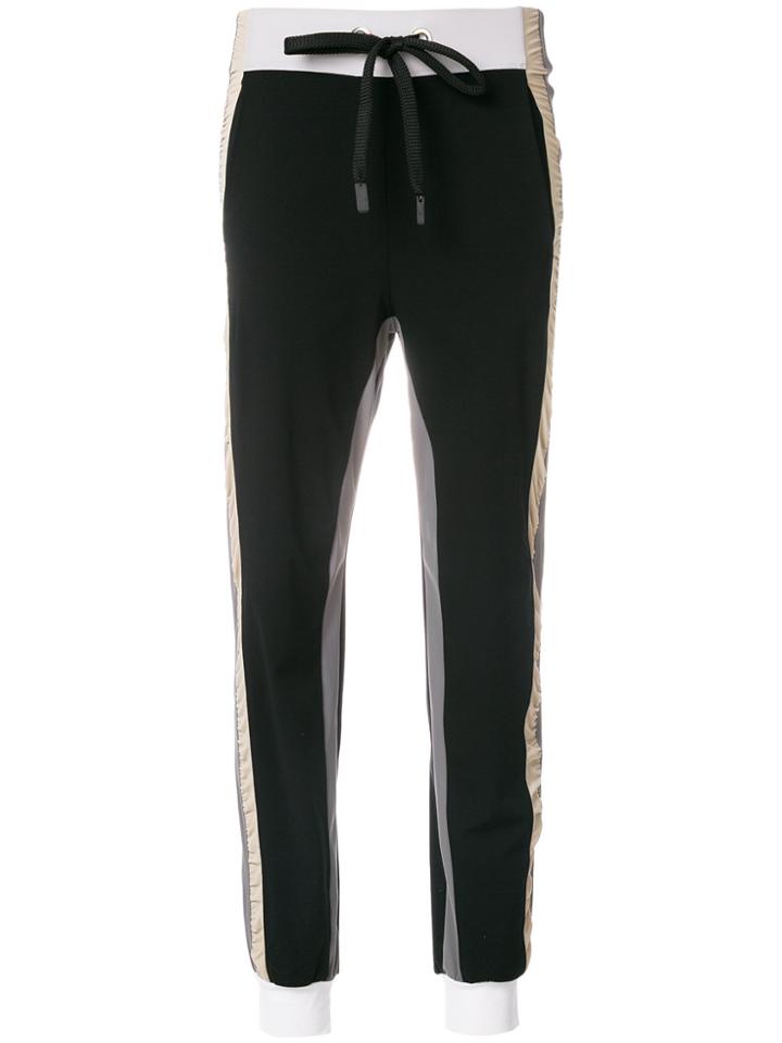 No Ka' Oi Ruched Striped Leg Joggers - Black