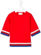 Gucci Kids - Sylvie Web Trim Top - Kids - Cotton/spandex/elastane/viscose/metallic Fibre - 10 Yrs, Red