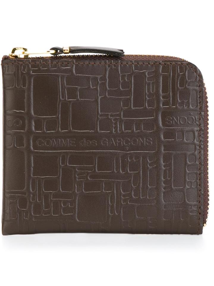 Comme Des Garçons Wallet 'embossed Logo' Wallet - Brown