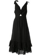 Suboo Crossing Twist Front Maxi Dress - Black