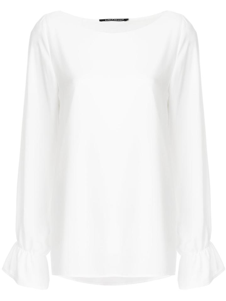 Luisa Cerano Long-sleeve Shift Top - White