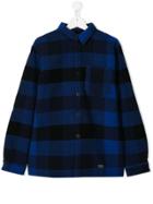 Cinzia Araia Kids Checked Long Sleeved Shirt - Blue