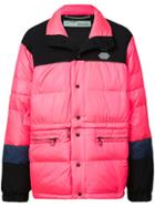 Off-white Colour Blocked Padded Jacket - Pink