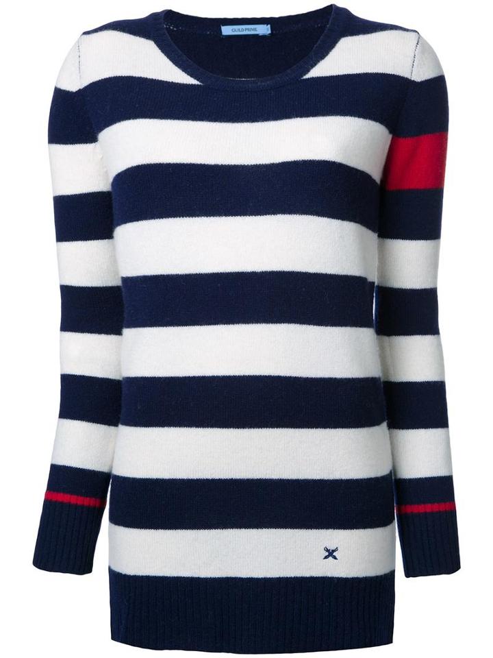 Guild Prime Striped Jumper, Women's, Size: 3, Blue, Lambs Wool