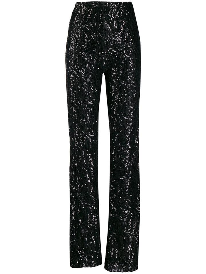 16arlington Sequinned Wide Leg Trousers - Black