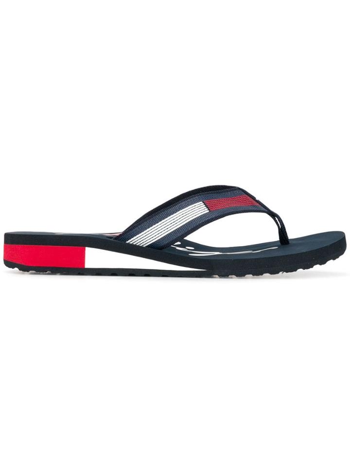Tommy Hilfiger Signature Colour-blocked Flip Flops - Blue