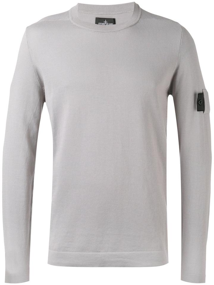 Stone Island Shadow Project - Arm Patch Jumper - Men - Cotton - L, Grey, Cotton