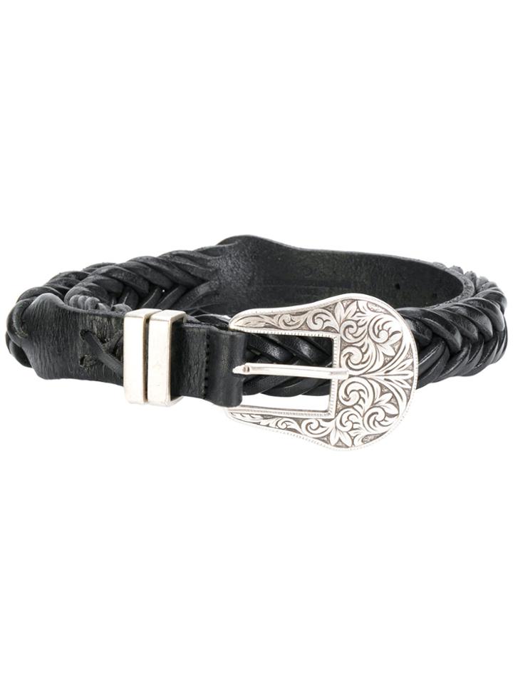 Golden Goose Deluxe Brand Texas Buckled Woven Belt - Black