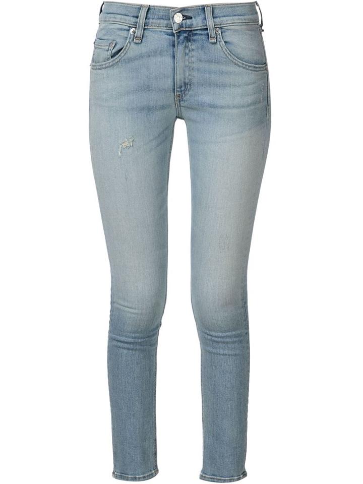 Rag & Bone /jean Hanover Lightly Distressed Skinny Jeans, Women's, Size: 26, Blue, Cotton/polyurethane