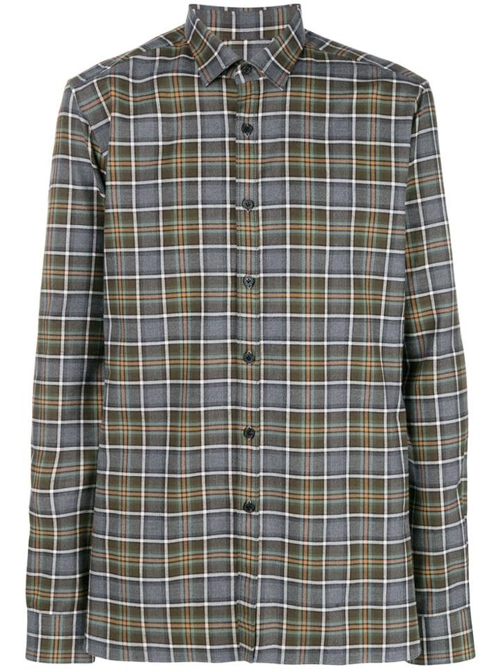 Lanvin Long-sleeved Check Shirt - Grey