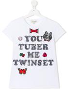 Twin-set Kids Teen Embellished T-shirt - White