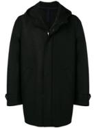 Harris Wharf London Zipped Hooded Coat - Black