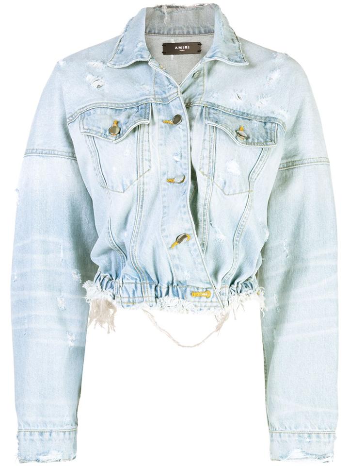 Amiri Cropped Denim Jacket - Blue