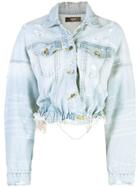 Amiri Cropped Denim Jacket - Blue