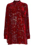 Ann Demeulemeester Floral Jacquard Oversized Shirt - Red