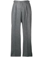 Officine Generale Pinstripe Wide-leg Trousers - Grey