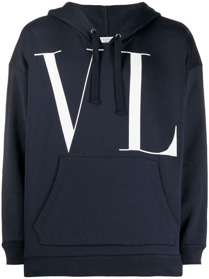 Valentino Vltn Logo Hoodie - Blue