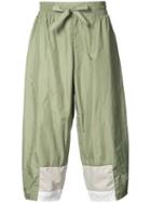 Iise - Cropped Colour Block Trousers - Men - Nylon/polyester - S, Green, Nylon/polyester
