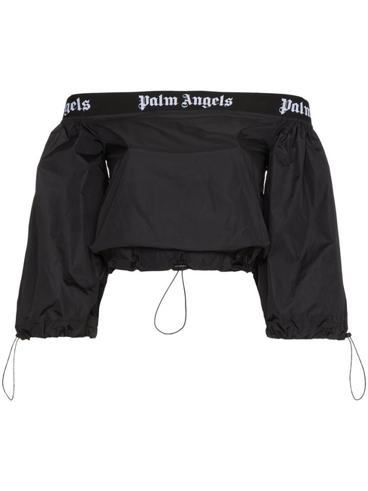 Palm Angels Off The Shoulder Crop Top - Black