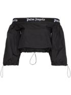 Palm Angels Off The Shoulder Crop Top - Black