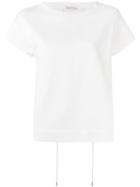 Moncler - Drawstring Back T-shirt - Women - Cotton/polyester - Xs, White, Cotton/polyester
