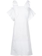 Chloé - Bow Shoulder Shift Dress - Women - Cotton - 40, White, Cotton
