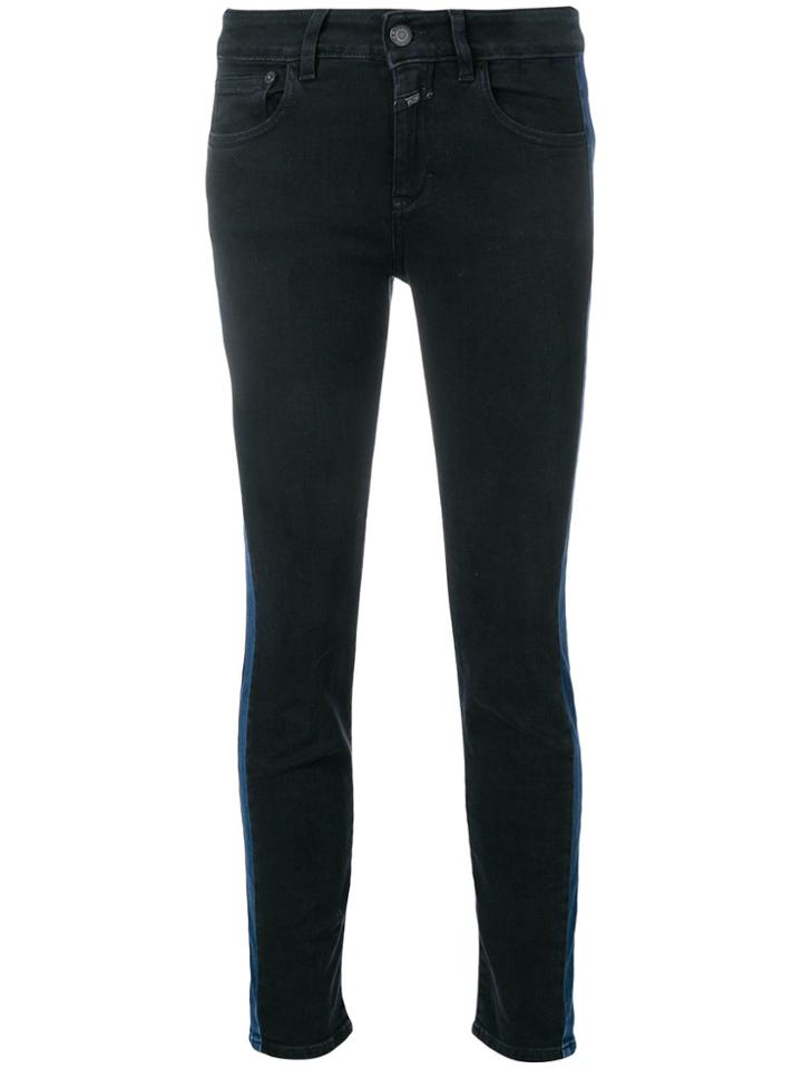 Closed Side Stripe Slim-fit Jeans - Blue