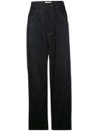 Enföld Wide-leg Flared Trousers, Women's, Size: 40, Blue, Cotton/linen/flax