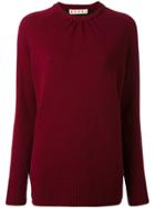Marni Bi-colour Crew Neck Sweater - Red